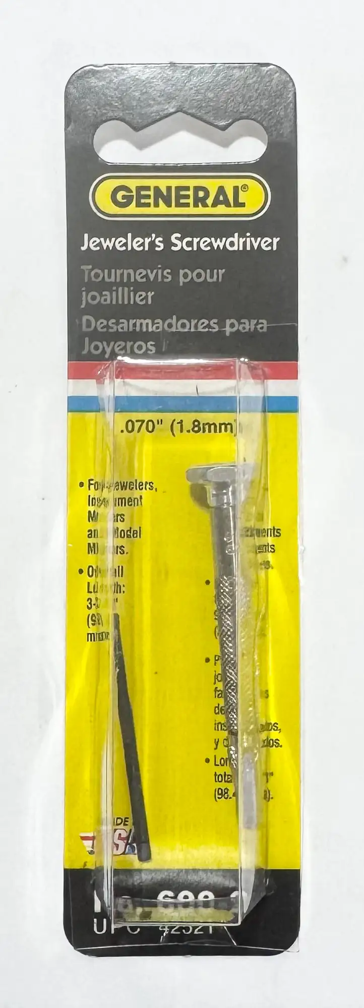 General Tool .070" Jewelers Screwdriver 600-2 USA Made