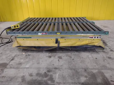 3500 LB X 60" X 48" SOUTHWORTH MODEL #LS4-36 HYDRAULIC SCISSOR LIFT TABLE, 110V SINGLE PHASE: STOCK #20924