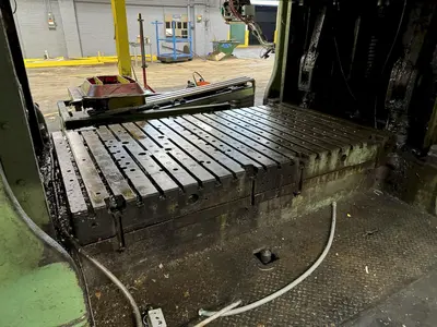 60" WIDE X 108" LONG X 8" THICK T SLOTTED BOLSTER PLATE. STOCK # 0471324