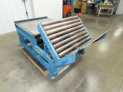 Hutco 36"x 60" Gravity Roller Conveyor Tipper Load Unloader 45° Tilt 2.5"Rollers
