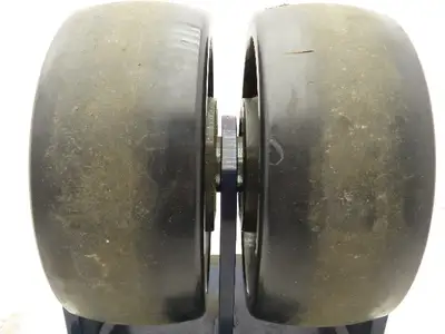 RWM Kingpinless 2-95 Swivel Plate 8"x3" Dual Caster Wheel Solid Urethane 5000Lb