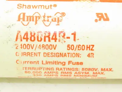 Gould Shawmut A480R4R-1 Amptrap Fuse 2400-4800v 4R 330-80000 Amps RMS