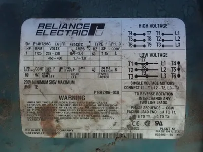 USED RELIANCE ELECTRIC P14H7206H