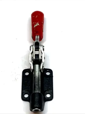 USED DESTACO STRAIGHT LINE ACTION CLAMP 600 LB PUSH PULL FLANGE BASE