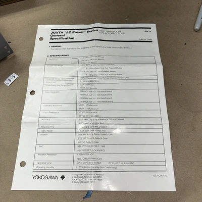 NEW Yokogawa 248953-540-AFA-1-0