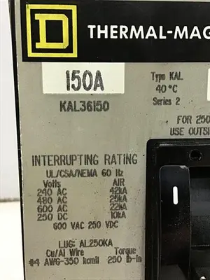 USED SQUARE D KAL36150 & SWITCH