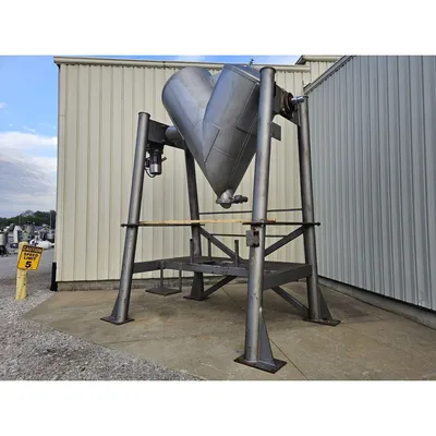 Used Patterson-Kelley 75 Cu Ft Stainless Steel Cross Flow V-Blender Twin Shell