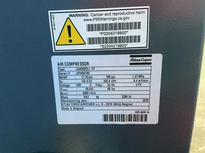 Used 2023 ATLAS COPCO GA45VSD+ FF Miscellaneous MRO Ohio US | HGR 24 #1290185