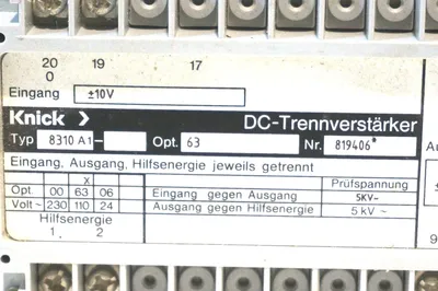 USED KNICK TYPE 8310-A1 DISCONNECT 8310A1