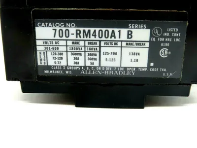 NEW ALLEN BRADLEY 700-RM400A1 CONTROL RELAY TYPE RM SERIES B 700RM400A1