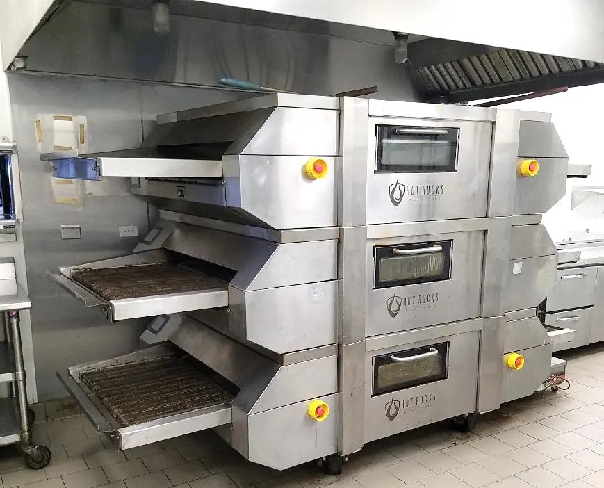 2019 Picard Hot Rocks HR-70-33 , 3 Deck Gas Pizza Conveyor Pizza Oven