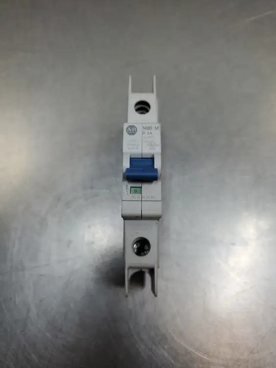 Used Allen-Bradley 1489-M1D020 Ser D Circuit Breaker, 1P, 2A 277VAC, 48VDC Circuit Breakers | Palmetto Automation #1150578