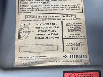 Used GOULD F351 Switchgears Ohio US | HGR 24 #1452467