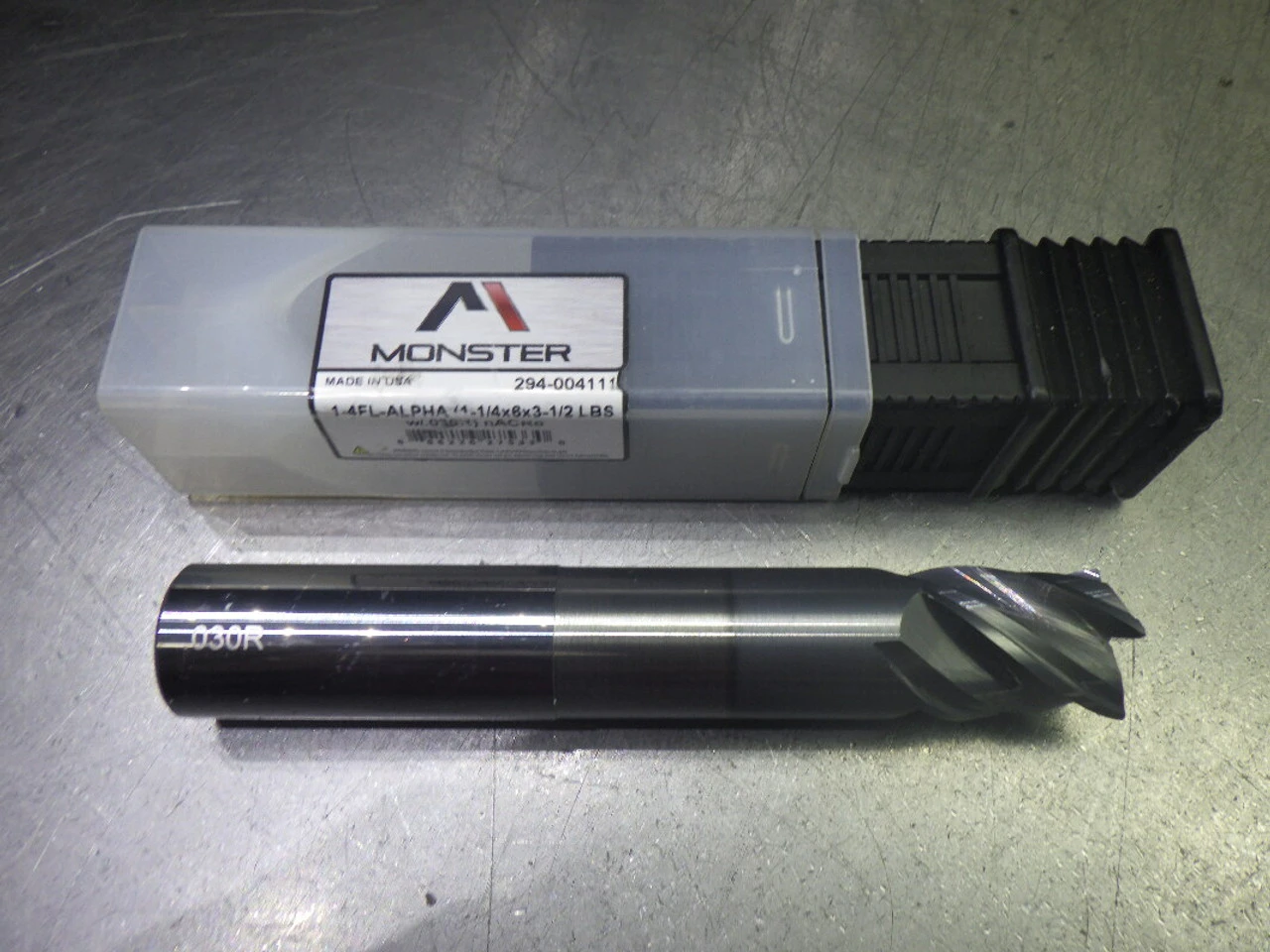 Monster 1" 4 Flute Carbide CR XL Endmill 1" Shank .03" R 294-004111 (LOC943B)