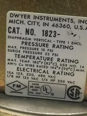 USED DWYER 1823-80