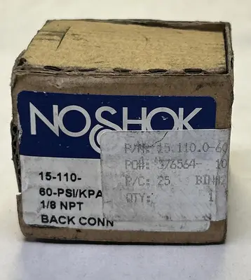 New | in-Stock NOSHOK 15-110-60 Universal Pressure Meters | Surplus Asset Holdings #1219935