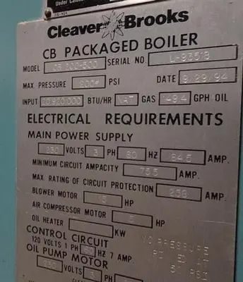 USED 1994 CLEAVER BROOKS CB200-500