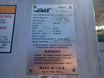 Used 2005 HAAS VF3SSAPC Vertical Machining Centers Ohio US | HGR 24 #946280