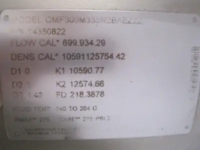 USED Micromotion CMF300 M355N2BAEZZZ