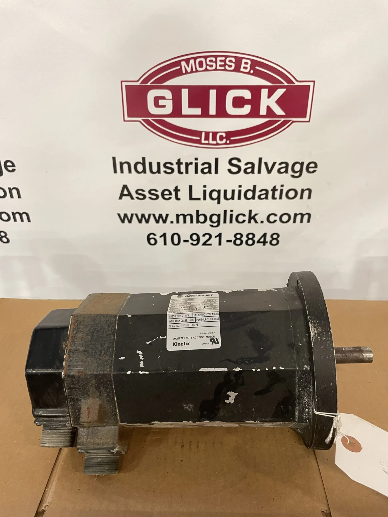 Allen-Bradley F-4050-Q-H00AN AC Servo Motor 1.88HP 4000RPM 240V 3PH