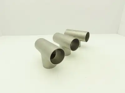 2-1/2" OD Tee Butt Weld Adapter Stainless Steel Tumble Finish A = 3 Lot of 3