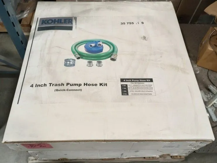 Kohler 35 755 12-S 4" Pump Hose Kit Suction Discharge & Strainer Quick Connect