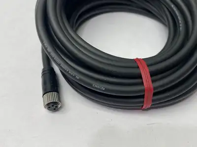 USED KEYENCE DIGITAL CONTACT SENSOR HEAD CABLE STRAIGHT, M8 5M LENGTH