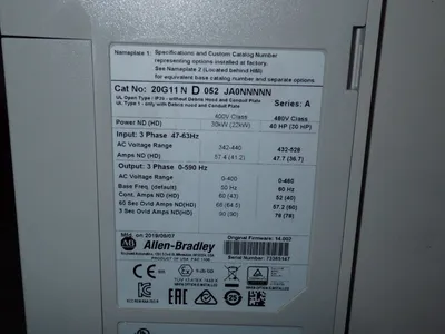 New | in-Stock 2019 ALLEN BRADLEY 20G11ND052JA0NNNNN Variable Speed Drives Ohio US | HGR 24 #1133334