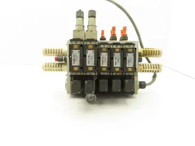 SMC NVFS3100-5FZ  5-Station Pneumatic Manifold with 24VDC Solenoid Valves