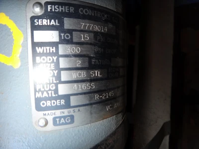 Fisher 2" 300 Class, WCB Steel Flanged Control Valve