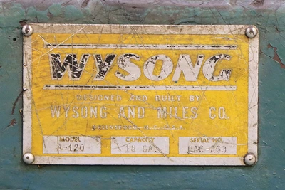Used Wysong A-120 Power Squaring Shears (Gauge) New Jersey US | Machinery Values #1343250