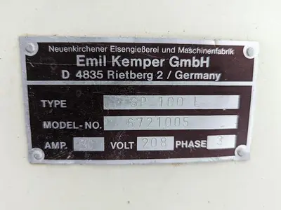 USED EMIL KEMPER GMBH SP 100L
