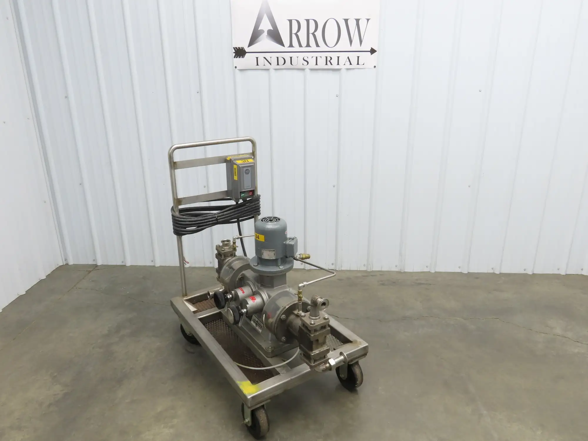 Bran & Lubbe N-J 32 Dual Metering Pump Tri-Clamp Sanitary Cart .75kw 480V 3PH