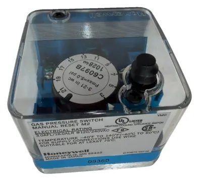 NEW HONEYWELL C6097B1028 GAS PRESSURE SWITCH 1/4"NPT PIPE