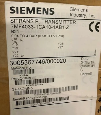NEW Siemens 7MF4033-1CA10-1AB1-Z