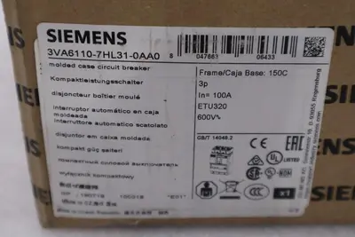 SIEMENS 3VA6110-7HL31-0AA0 / 3VA61107HL310AA0 - NEW - STOCK GF384