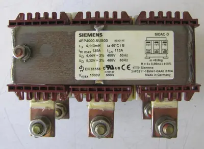 Siemens 4EP4000-6US00 Transformer Line Reactor for Frequency Converter 480V