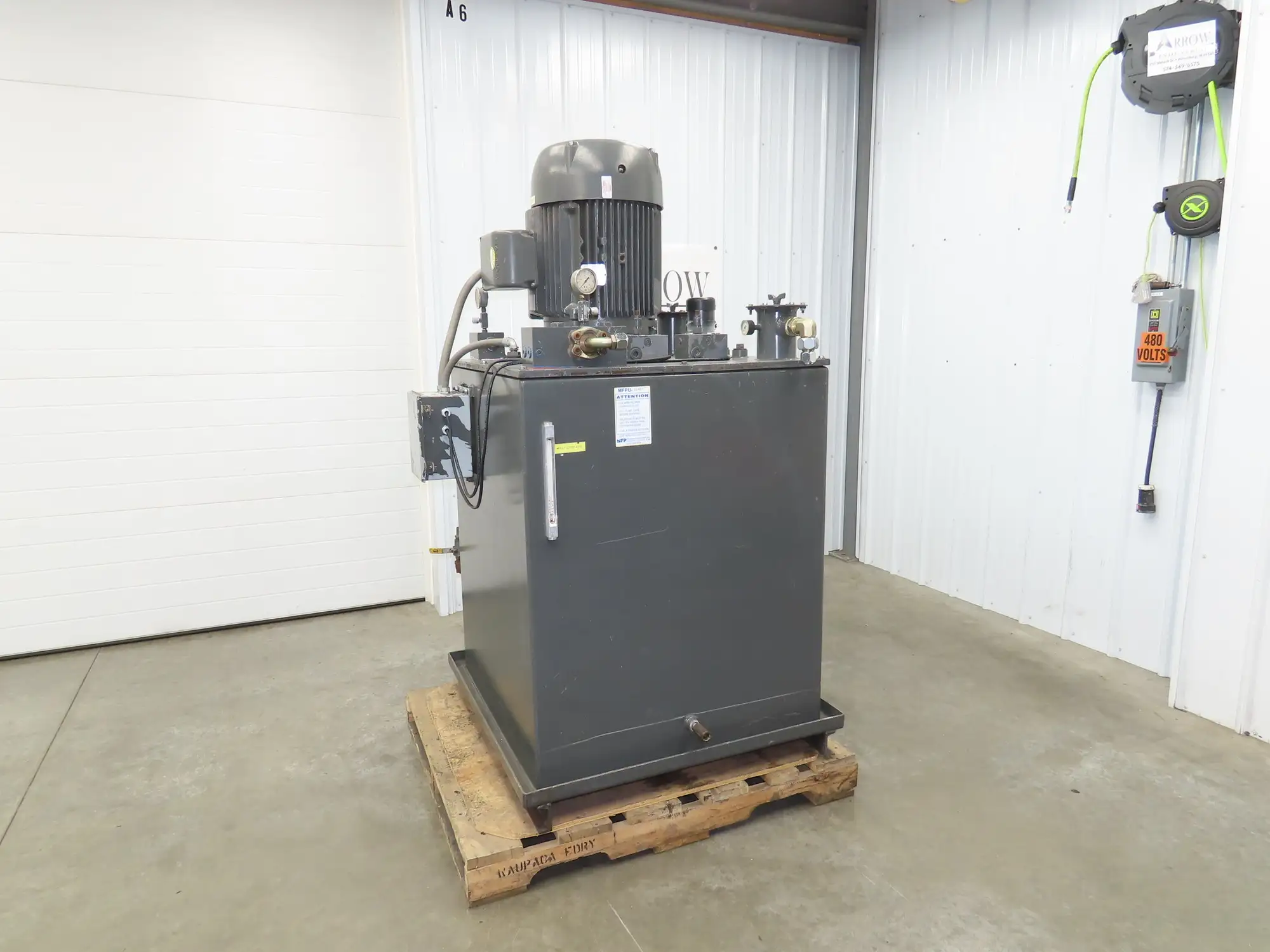 Parker Hydraulic Power Unit 44GPM 200Gal Tank Dual Variable Pump 40Hp 230/460V