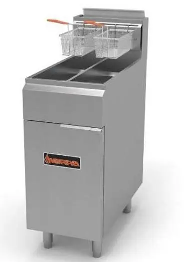 Split pot gas deep fryer