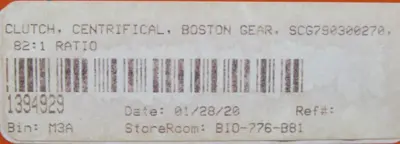 NEW BOSTON GEAR SCG790300270 CENTRIFICAL CLUTCH 82:1