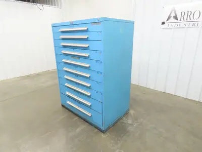 Nu-Era Modular Tool Storage Cabinet 10 Drawer 45x28x61" Stanley Vidmar Blue