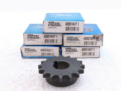 Martin 40BS16HT 1 #40 Roller Chain Sprocket 16-Tooth 1" Bore  Lot of 5