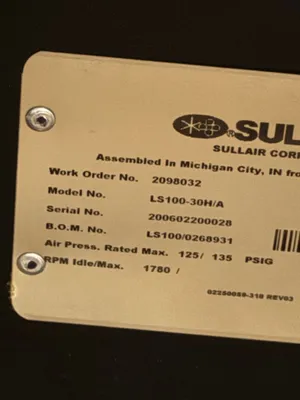 USED 2006 SULLAIR LS100-30H/A