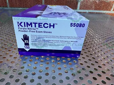 NEW BOX OF 10 - KIMBERLY CLARK 55080 NITRILE EXAM GLOVES, PURPLE, X-SMALL, 100/BX