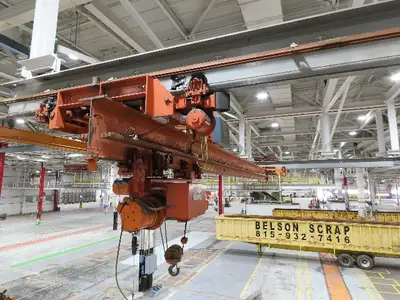 Cleveland Tramrail P&H 4 Ton Single Girder Underhung Bridge Crane 36' Span