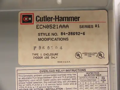 Used CUTLER HAMMER _UNKNOWN_ Starters Indiana US | Arrow Industrial #1316631