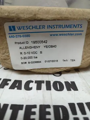 New | in-Stock WESCHLER 19500542 Meters - Misc Ohio US | Surplus Asset Holdings #1236086