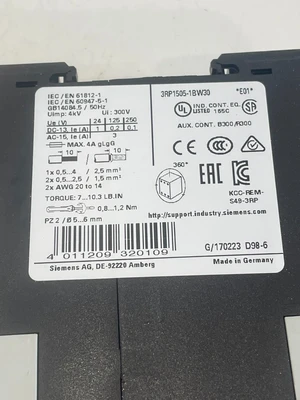 NEW SIEMENS 3RP1505-1BW30 TIME RELAY 3RP15051BW30
