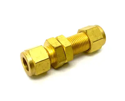 New | in-Stock Swagelok Brass Bulkhead Compression Tube Fitting 3/8" Tube OD Valves/Fittings Michigan US | Maverick Industrial Sales #1423225