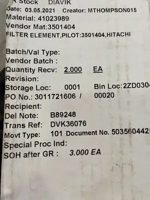 NEW HITACHI 3501404